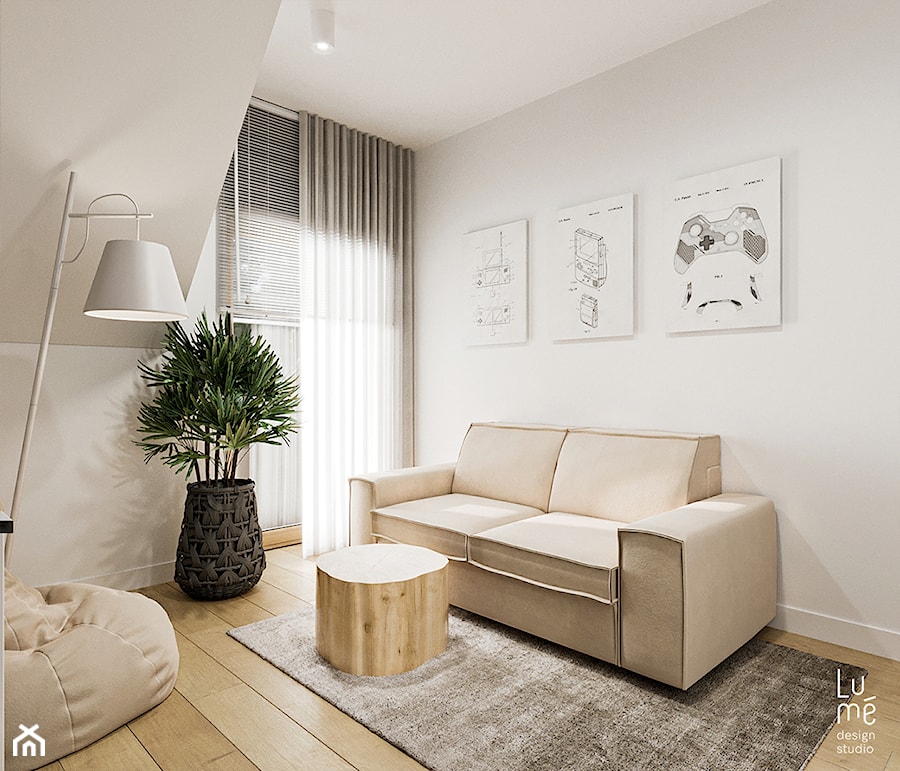 Minimalistyczna przestrzeń, wypełniona domowym ciepłem - Pokój dziecka, styl minimalistyczny - zdjęcie od Lume design studio