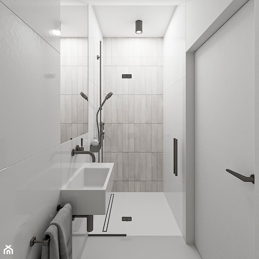 Minimalistyczna przestrzeń, wypełniona domowym ciepłem - Łazienka, styl minimalistyczny - zdjęcie od Lume design studio