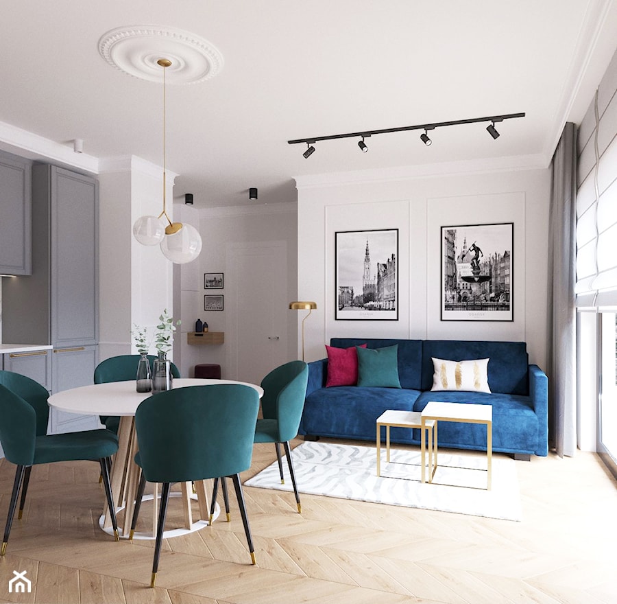 Gdańsk apartament na wynajem - Salon, styl nowoczesny - zdjęcie od MEBLOŚCIANKA STUDIO