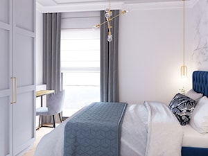Gdańsk apartament na wynajem - Mała biała sypialnia, styl nowoczesny - zdjęcie od MEBLOŚCIANKA STUDIO