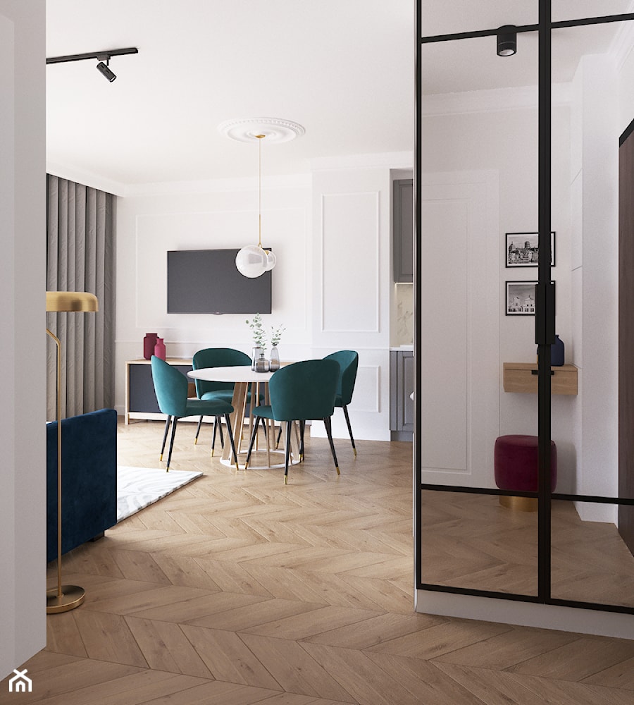 Gdańsk apartament na wynajem - Hol / przedpokój, styl nowoczesny - zdjęcie od MEBLOŚCIANKA STUDIO
