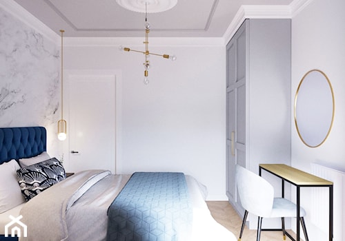 Gdańsk apartament na wynajem - Średnia biała sypialnia, styl nowoczesny - zdjęcie od MEBLOŚCIANKA STUDIO