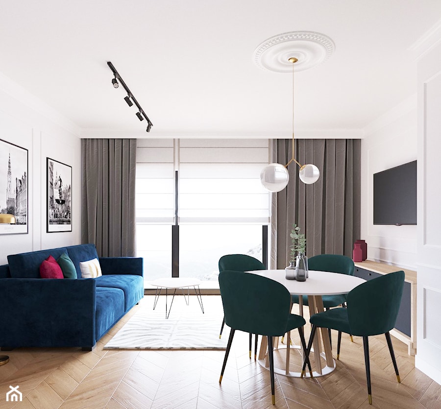 Gdańsk apartament na wynajem - Salon, styl nowoczesny - zdjęcie od MEBLOŚCIANKA STUDIO