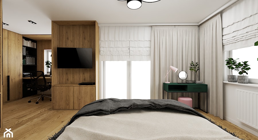 Sypialnia z miejscem do pracy - zdjęcie od Magda Ciurkot Architektura Wnętrz