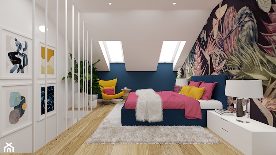 Kolorowe mieszkanie dwupoziomowe - zdjęcie od Magda Ciurkot Architektura Wnętrz