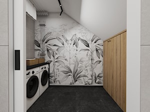 Łazienka z pralnią na poddaszu w domu jednorodzinnym - zdjęcie od Magda Ciurkot Architektura Wnętrz