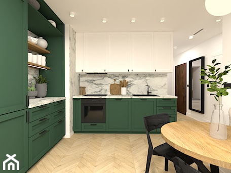 Aranżacje wnętrz - Kuchnia: Mieszkanie z zieloną kuchnią - Magda Ciurkot Architektura Wnętrz. Przeglądaj, dodawaj i zapisuj najlepsze zdjęcia, pomysły i inspiracje designerskie. W bazie mamy już prawie milion fotografii!