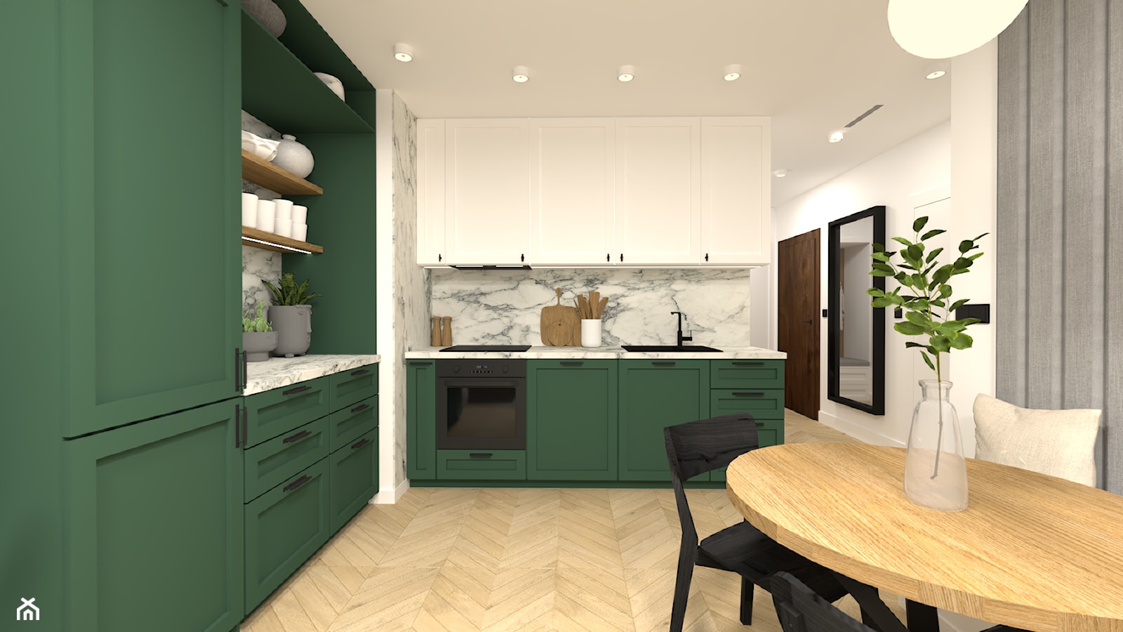 Mieszkanie z zieloną kuchnią - zdjęcie od Magda Ciurkot Architektura Wnętrz - Homebook