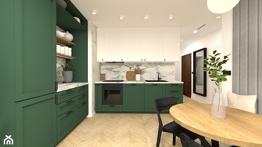 Mieszkanie z zieloną kuchnią - zdjęcie od Magda Ciurkot Architektura Wnętrz