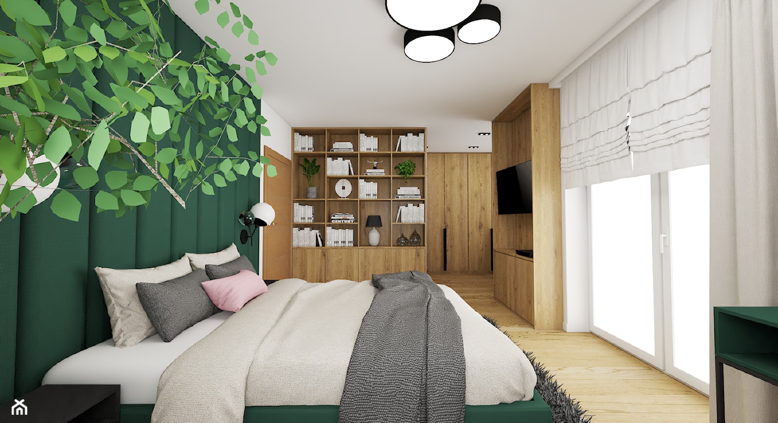 Sypialnia z miejscem do pracy - zdjęcie od Magda Ciurkot Architektura Wnętrz - Homebook