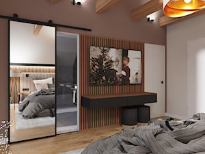 sypialnia na poddaszu - Sypialnia, styl minimalistyczny - zdjęcie od nineprojekt