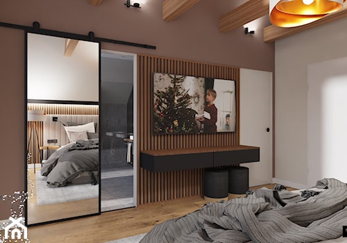 sypialnia na poddaszu - Sypialnia, styl minimalistyczny - zdjęcie od nineprojekt