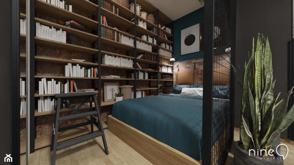 Kącik sypialni w stylu loft - zdjęcie od nineprojekt - Homebook