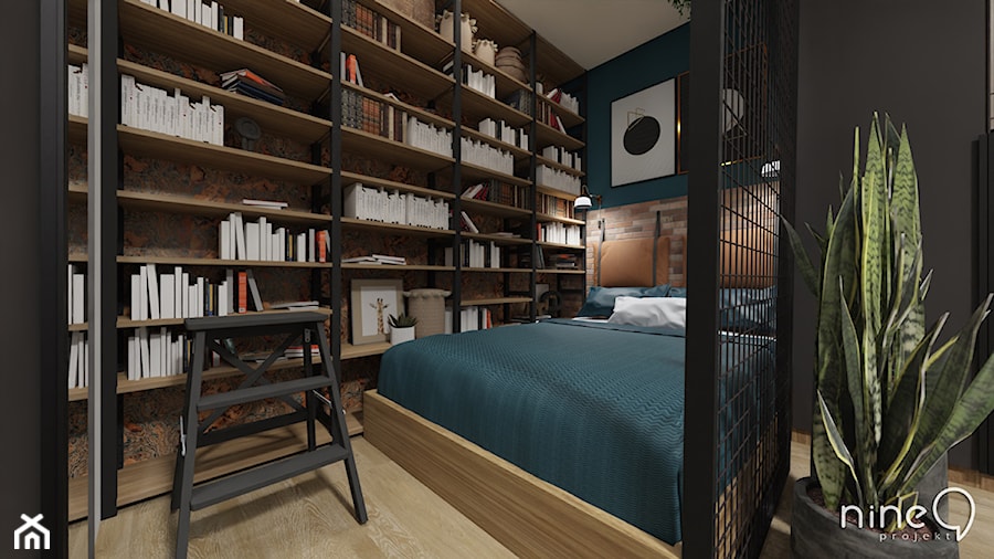 Kącik sypialni w stylu loft - zdjęcie od nineprojekt