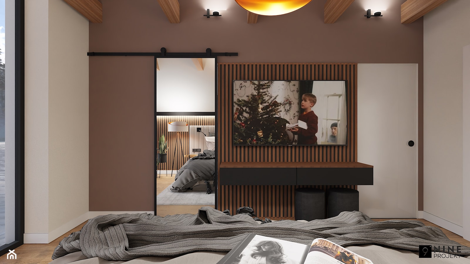sypialnia na poddaszu - Sypialnia, styl nowoczesny - zdjęcie od nineprojekt - Homebook