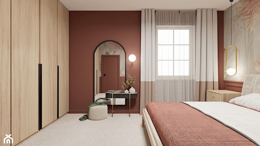Sypialnia z tapetą - Sypialnia, styl tradycyjny - zdjęcie od Studio Sto