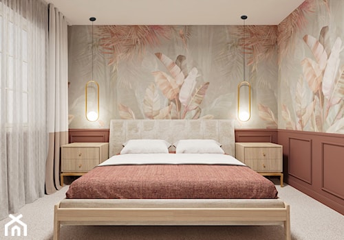 Sypialnia z tapetą - Sypialnia, styl nowoczesny - zdjęcie od Studio Sto