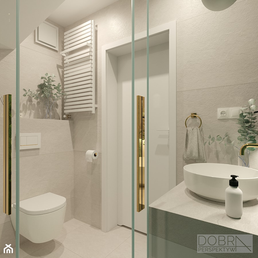 "Moss green" - łazienka z zielonym akcentem - Łazienka, styl nowoczesny - zdjęcie od DOBRA PERSPEKTYWA projektowanie wnętrz