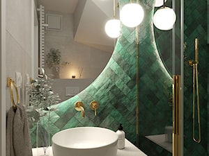 "Moss green" - łazienka z zielonym akcentem - Łazienka, styl nowoczesny - zdjęcie od DOBRA PERSPEKTYWA projektowanie wnętrz