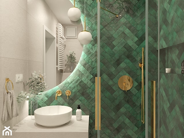 "Moss green" - łazienka z zielonym akcentem