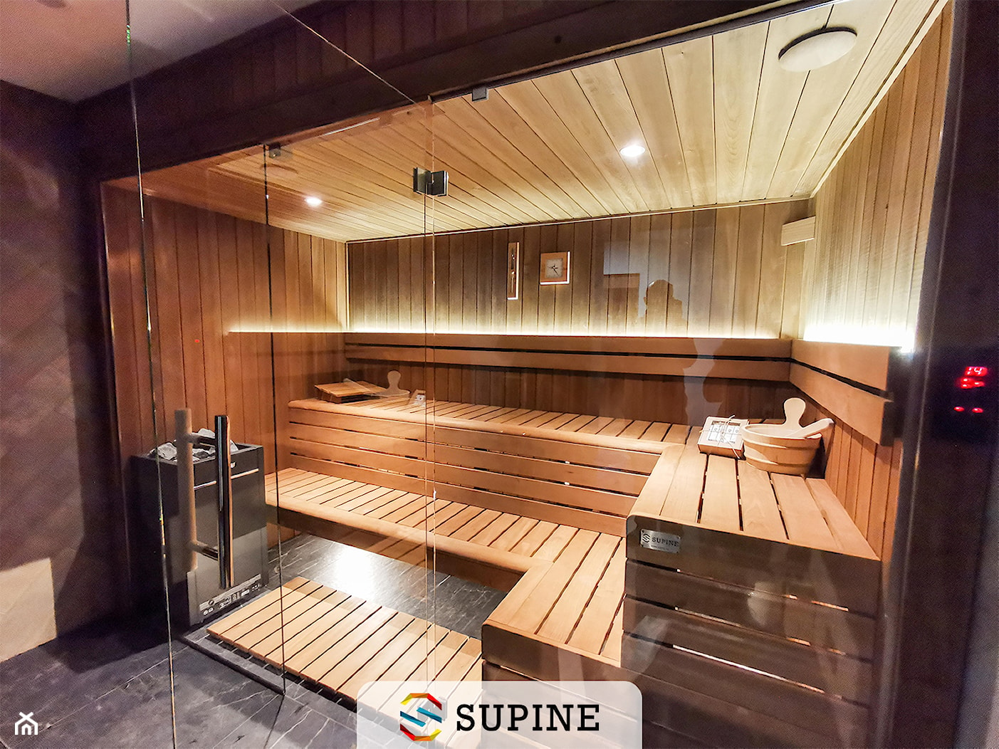 Sauna wewnętrzna combi drewno termowane - zdjęcie od Supine - Homebook