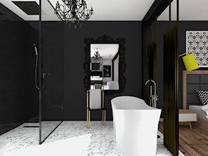 Sypialnia z otwartą łazienką - zdjęcie od BOOM studio