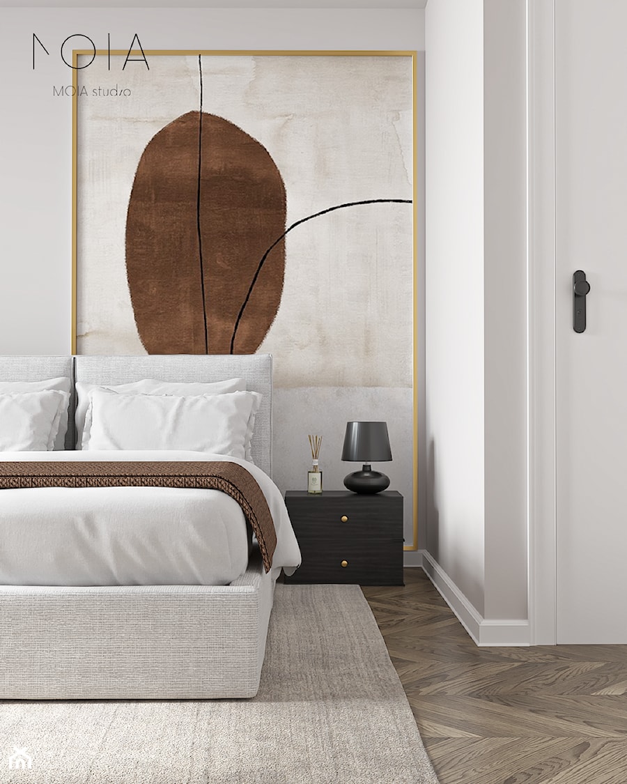 Rudość i biel. Sypialnia | Rzeszów - Średnia biała sypialnia, styl tradycyjny - zdjęcie od MOIA studio