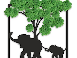 Obraz z mchem "Drzewko szczęścia i słonie” - zdjęcie od Kornik Meble i dekoracje do wnętrz