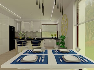 Jadalnia z kuchnią w stylu glamour - zdjęcie od AcoForm