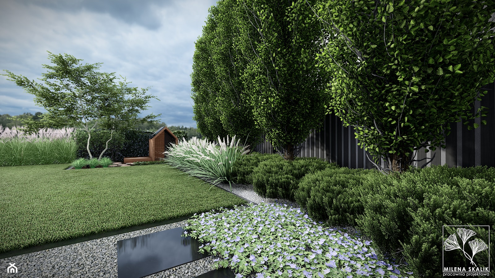 OGRÓD MINIMALISTYCZNY - Ogród, styl minimalistyczny - zdjęcie od Pracownia Projektowa Milena Skalik - Homebook