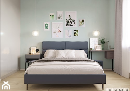 Projekt 4 - Średnia miętowa sypialnia, styl nowoczesny - zdjęcie od Sofia Miro