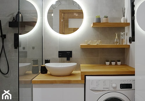 Cudowna przemiana - Mała z pralką / suszarką łazienka, styl industrialny - zdjęcie od Zrób Mi Wnętrze