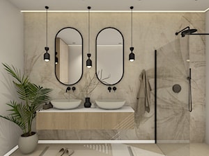 Łazienka w stylu skandynawskim w neutralnej kolorystyce - zdjęcie od piękno stylu