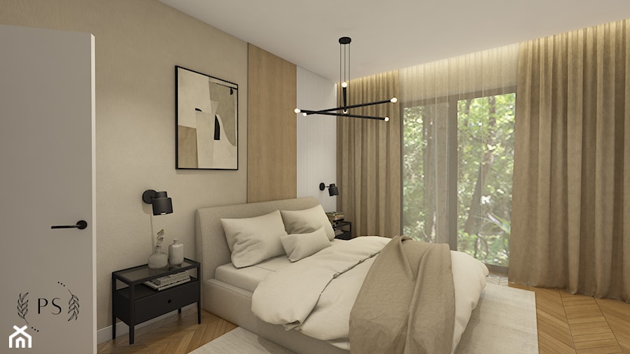 Sypialnia w neutralnej kolorystyce - zdjęcie od piękno stylu