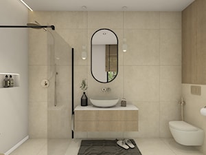 Łazienka w stylu skandynawskim w neutralnej kolorystyce - zdjęcie od piękno stylu