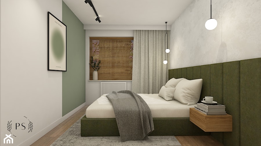 Sypialnia z tapicerowanym łóżkiem - zdjęcie od piękno stylu