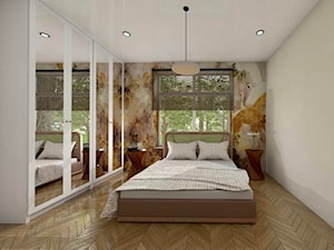 Mieszkanie z drewnem i bielą - Sypialnia, styl nowoczesny - zdjęcie od piękno stylu