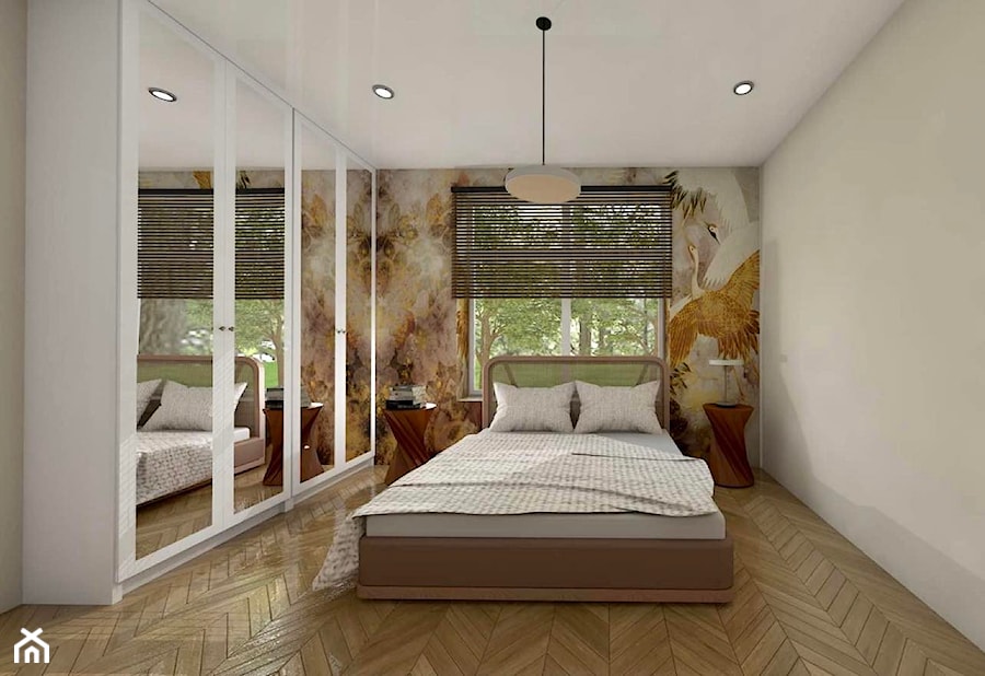 Mieszkanie z drewnem i bielą - Sypialnia, styl nowoczesny - zdjęcie od piękno stylu
