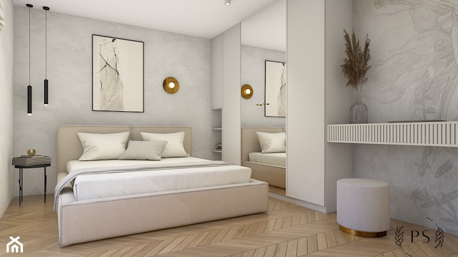 Jasna, minimalistyczna sypialnia - zdjęcie od piękno stylu