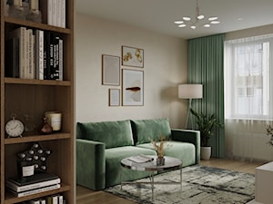 Nowoczesny apartament rodzinny - Mały beżowy salon, styl nowoczesny - zdjęcie od Iryna Bohun