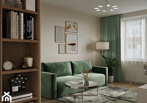Nowoczesny apartament rodzinny - Mały beżowy salon, styl nowoczesny - zdjęcie od Iryna Bohun