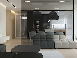 D555 Dom w Libertowie - Salon, styl nowoczesny - zdjęcie od Mist Architects