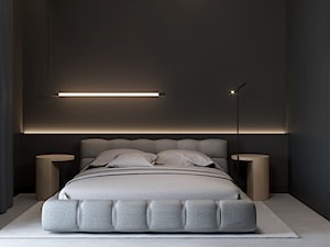 M598 Mieszkanie w Krakowie - Średnia czarna sypialnia, styl minimalistyczny - zdjęcie od Mist Architects