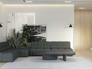 D555 Dom w Libertowie - Salon, styl nowoczesny - zdjęcie od Mist Architects