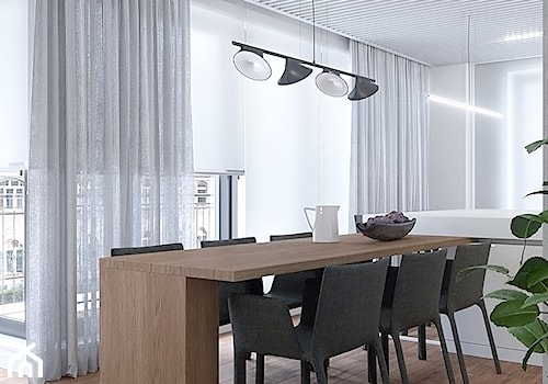 M541 Mieszkanie w Katowicach - Średnia biała jadalnia jako osobne pomieszczenie, styl nowoczesny - zdjęcie od Mist Architects