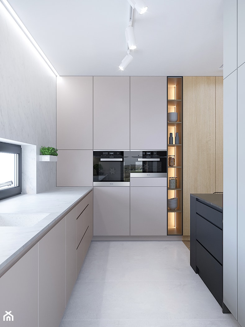 D428 Dom z antresolą w Rudzie Śląskiej - Kuchnia, styl nowoczesny - zdjęcie od Mist Architects - Homebook