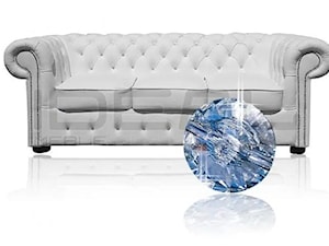 SOFA CHESTERFIELD CLASSIC Z KRYSZTAŁKAMI SKÓRA 3 OS. - zdjęcie od IdealMeble.pl