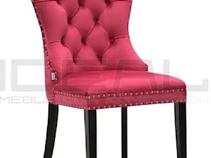 KRZESŁO GLAMOUR CHESTERFIELD MALACHIT Z KOŁATKĄ I Z PINEZKAMI - zdjęcie od IdealMeble.pl