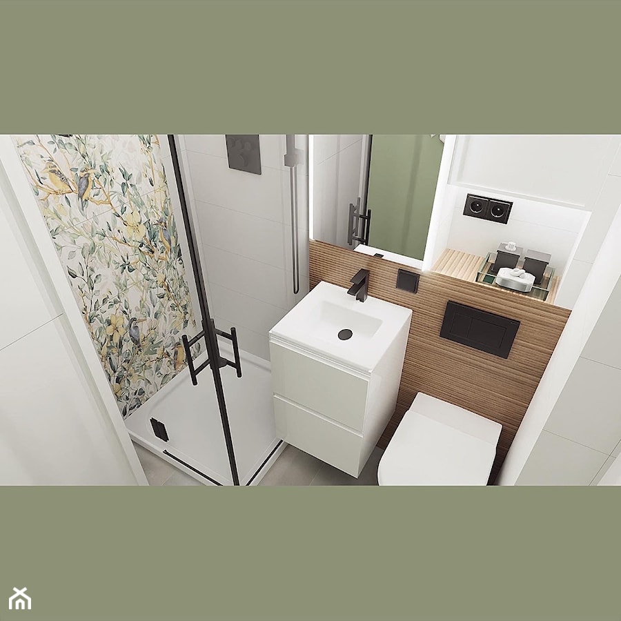 łazienka z akcentem zieleni - zdjęcie od WizualneWnętrze