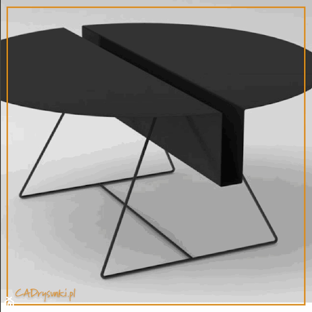 Okrągły stół ze schowkiem wzdłuż blatu - zdjęcie od CADrysunki.pl loft meble industrialne w nowej odsłonie pod wymiar. - Homebook